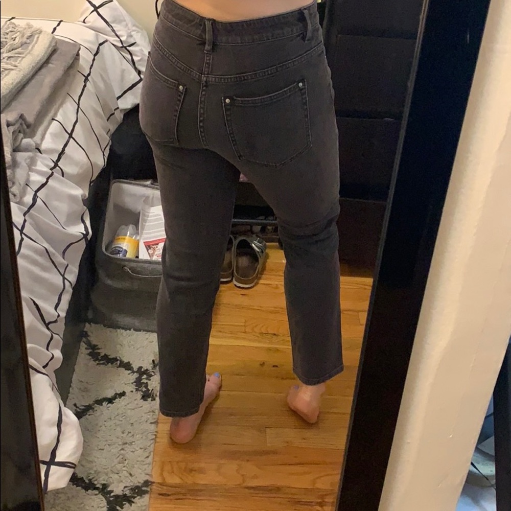 Club Monaco Grey Ankle Cropped Straight Leg Jean